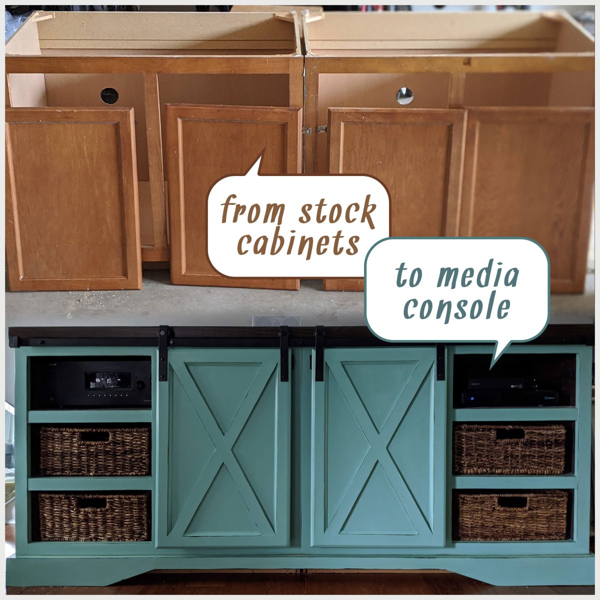From Stock Cabinets to Media Console